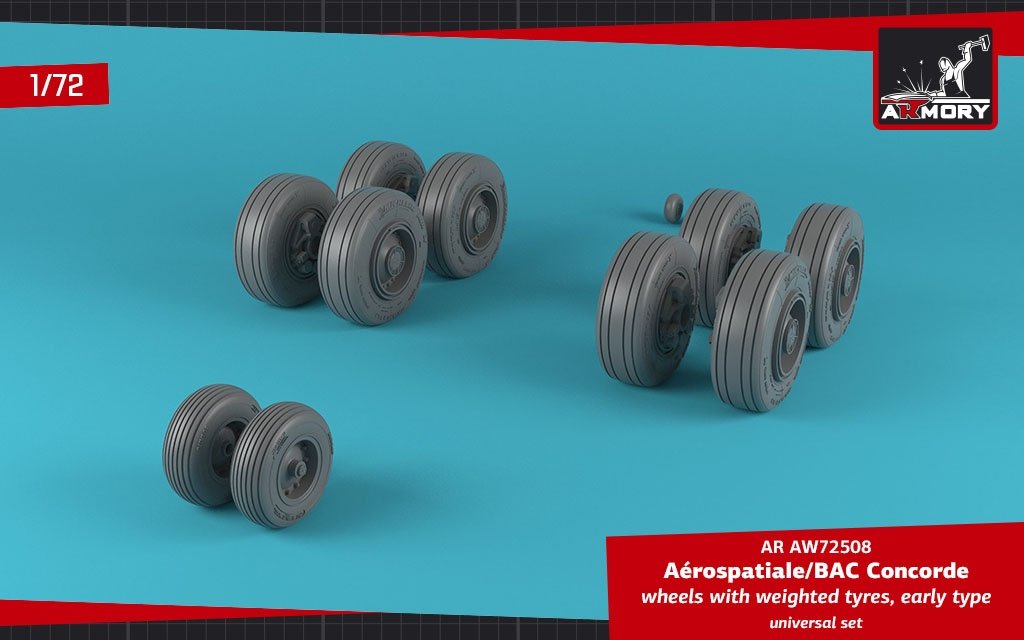 Armory Models AW72508 Concorde wheels w/ weighted tires, early 1/72 – immagine 4