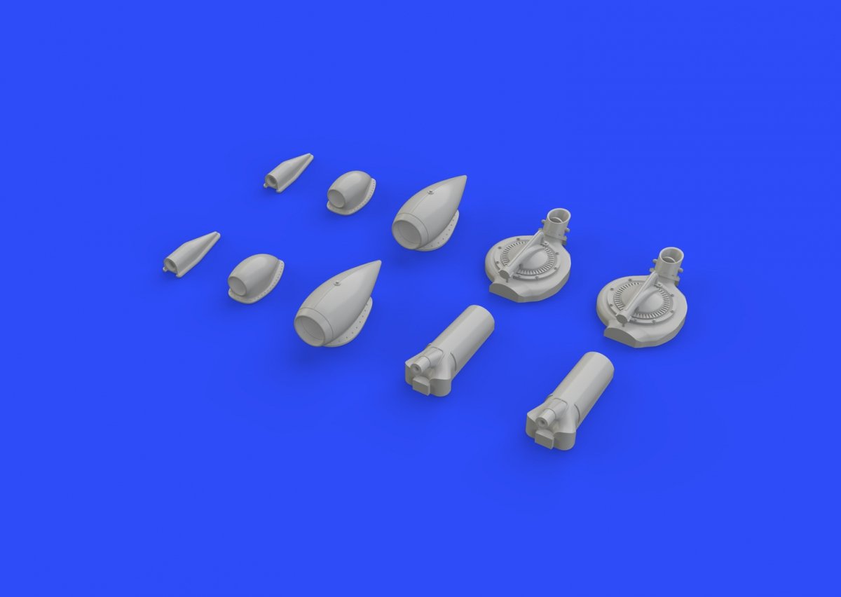Eduard 648285 P-38F turbochargers &amp;amp; air intakes ACADEMY 1/48