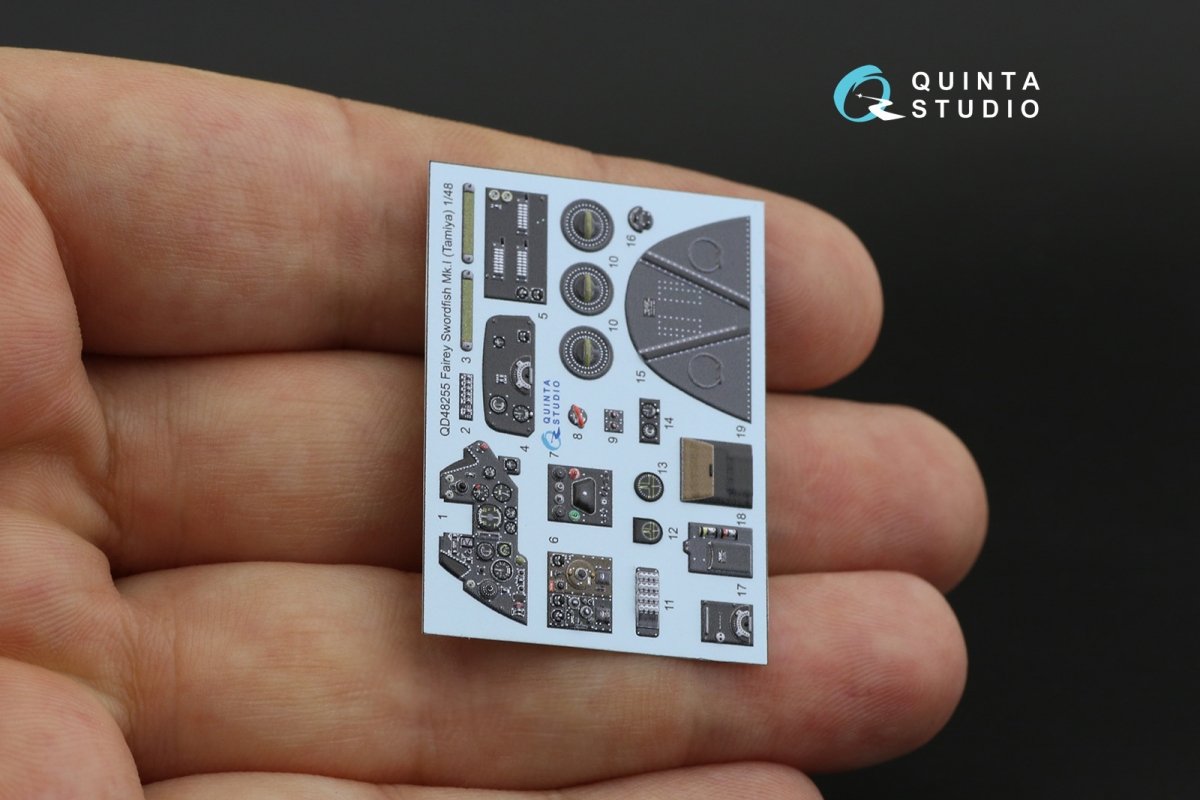 Quinta Studio QD48255 Swordfish Mk.I 3D-Printed &amp;amp; coloured Interior on decal paper ( Tamiya ) 1/48 – immagine 8