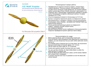Quinta Studio QL32006 Wooden Propellers Wolff (WNW) 1/32 – imagen 2