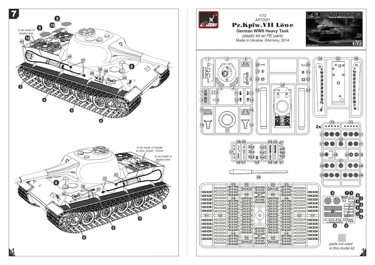 Armory Models 72201 Pz.VII Löwe – Prototype de char lourd allemand de la Seconde Guerre mondiale, échelle 1/72 – image 5