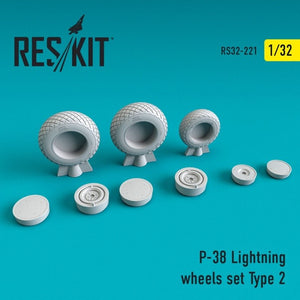 RESKIT RS32-0221 P-38 Lightning Type 2 wheels set 1/32
