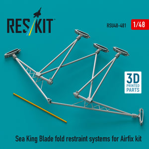 RESKIT RSU48-0481 Sea King blade fold restraint systems for Airfix kit (3D Printed) 1/48
