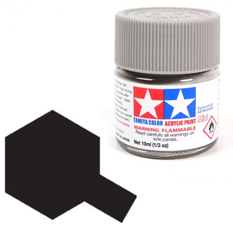 Peinture acrylique Tamiya X18 Noir semi-brillant (81518) 10 ml