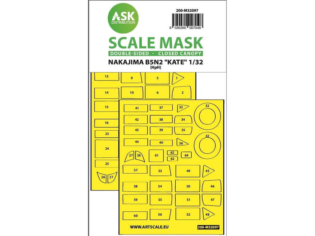 Art Scale Kit M32097 B5N2 Kate Closed Canopy - Double-Sided Express Mask for Infinity 1/32