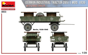MiniArt 38033 GERMAN INDUSTRIAL TRACTOR D8511 MOD. 1936 WITH CARGO TRAILER 1/35 – immagine 7