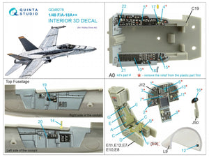 Quinta Studio QD48278 F/A-18А++ 3D-Printed &amp;amp; coloured Interior on decal paper (HobbyBoss) 1/48 – Bild 2