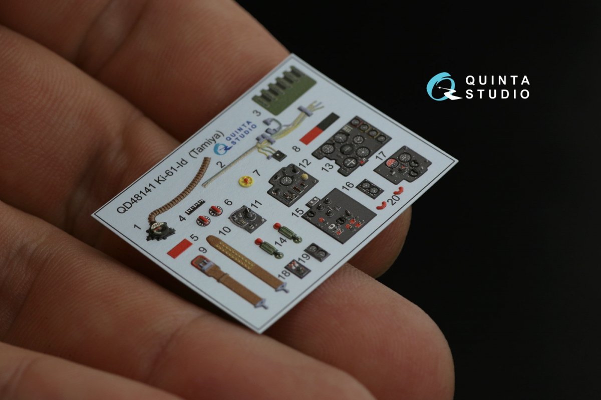 Quinta Studio QD48141 Ki-61-Id 3D-Printed &amp;amp; coloured Interior on decal paper (Tamiya) 1/48 – immagine 8