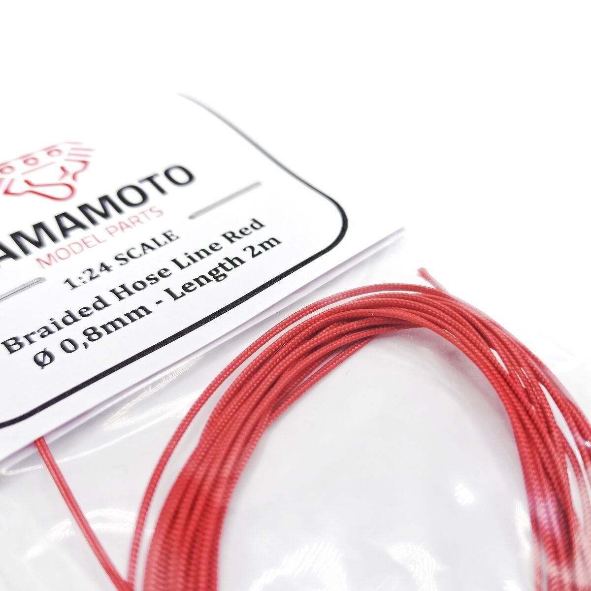 Yamamoto YMPTUN92 Wąż pleciony czerwony 0,8 mm 2m 1/24