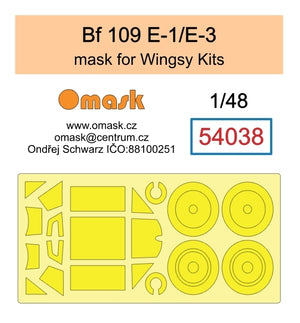Masque Omask 54038 Bf 109 E-1 / E-3 (pour maquettes Wingsy) 1/48
