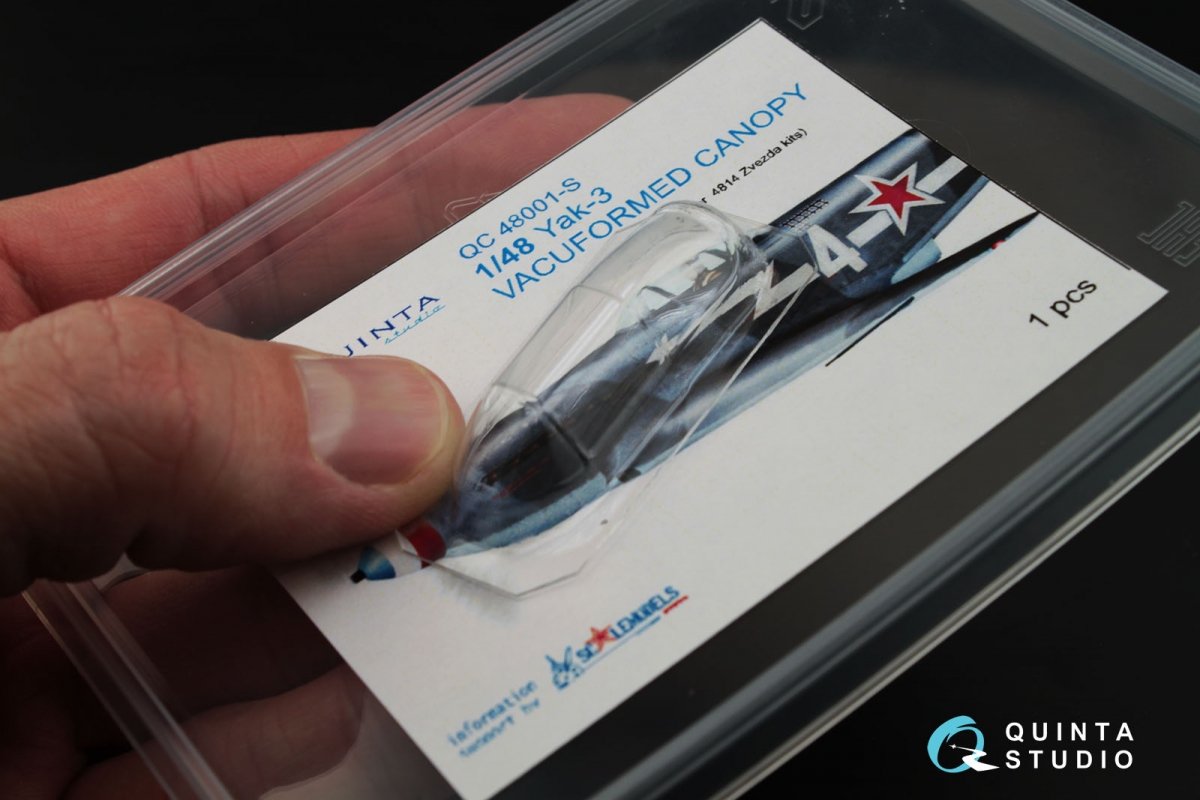 Quinta Studio QC48001-S Yak-3 vacuformed clear canopy 1 pcs (for 4814 Zvezda kit) 1/48 – immagine 7
