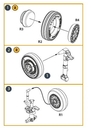 Clear Prop! CPA72163 F-86A wheel set type 1 for CP kits 1/72 – zdjęcie 3
