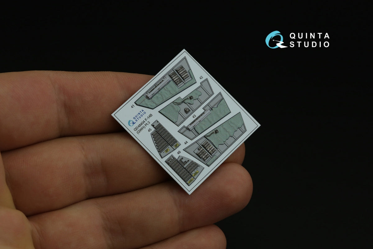 Quinta Studio QD48404 F-14B 3D-Printed &amp;amp; coloured Interior on decal paper (GWH) 1/48 – zdjęcie 5