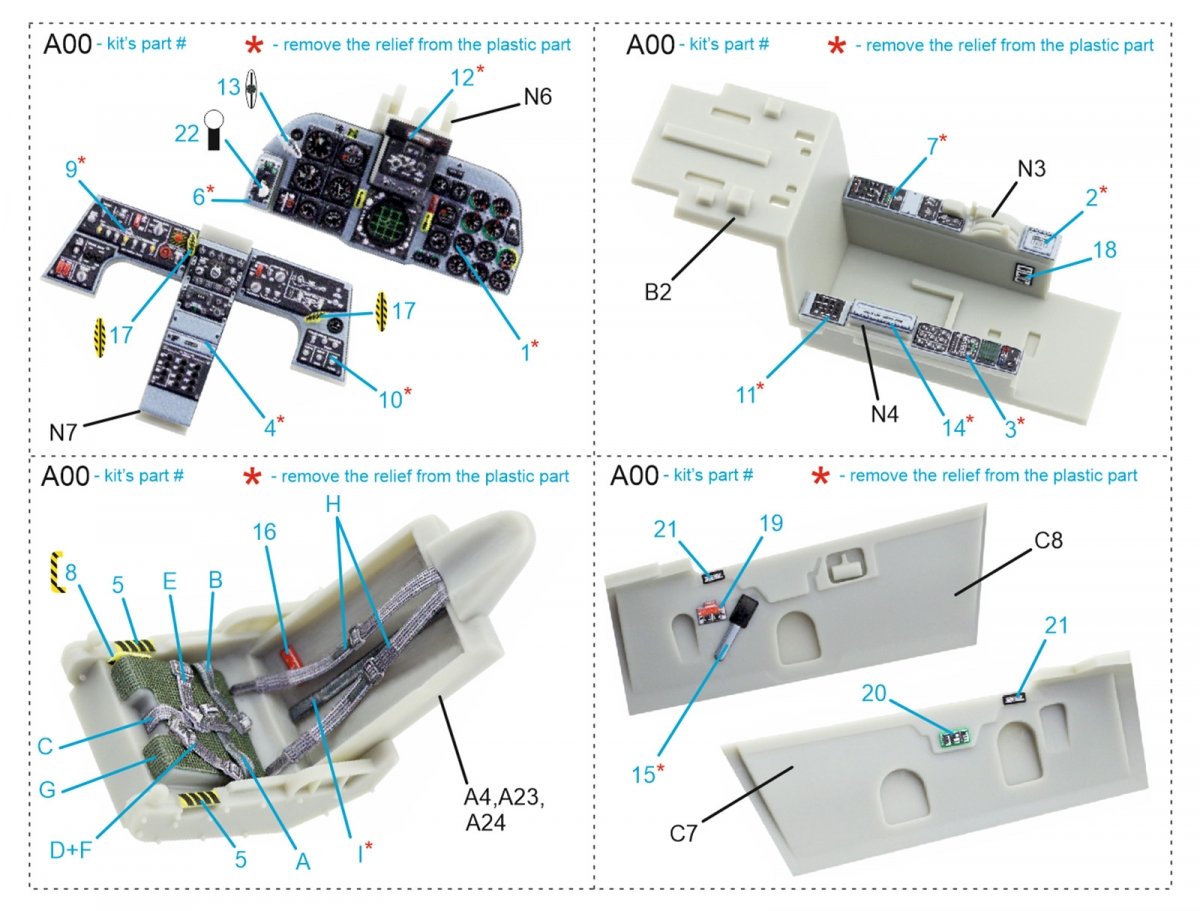 Quinta Studio QD48219 F-5E 3D-Printed &amp;amp; coloured Interior on decal paper (AFV club) 1/48 – immagine 11