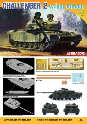 Dragon 7287 Challenger 2 w/ Bar Armour 1/72 – imagen 2