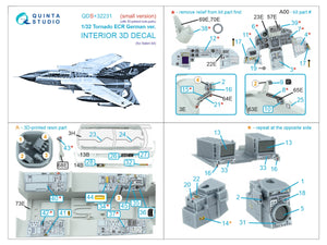 Quinta Studio QDS+32231 Tornado ECR German 3D-Printed &amp;amp; coloured Interior on decal paper (Italeri) (Small version) (with 3D-printed resin parts) 1/32 – immagine 3