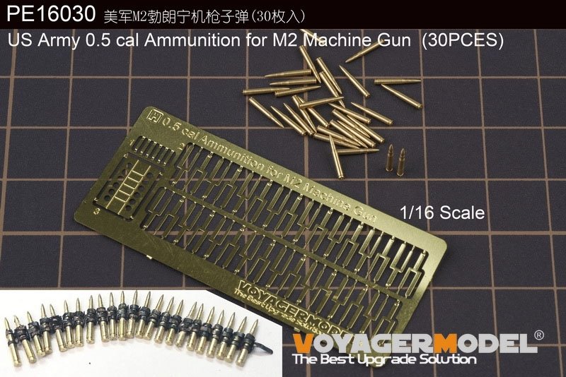 Voyager Model PE16030 US Army 0.5 inch Ammunition for M2 Machine Gun 30 pcs 1/16 – image 2