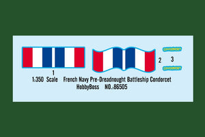 Hobby Boss 86505 French Navy Pre-Dreadnought Battleship Condorcet 1/350 – immagine 3