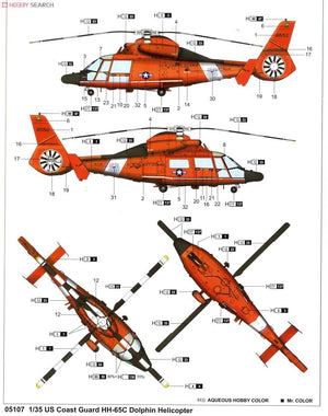 Trumpeter 05107 US Coast Guard HH-65C Dolphin Helicopter 1/35 – Bild 9