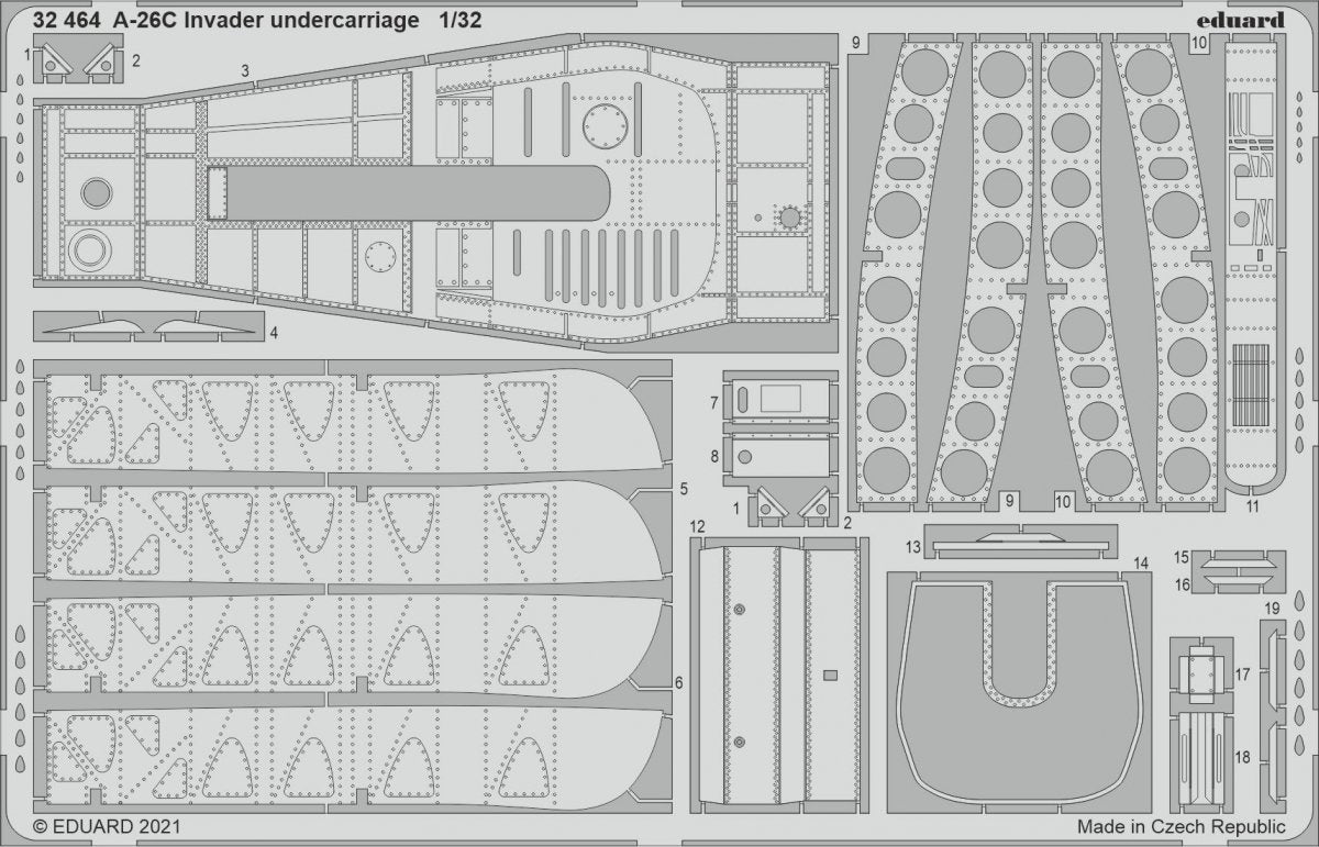 Eduard 32464 A-26C Invader undercarriage for HOBBY BOSS 1/32