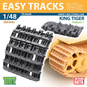 T-Rex Studio TR84008 Patins de chenilles King Tiger 1 1/48
