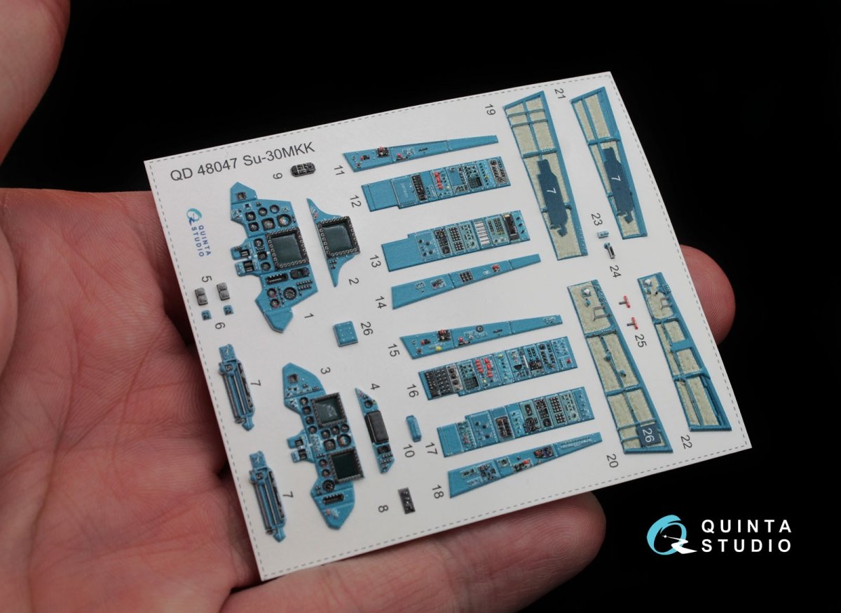 Quinta Studio QD48047 Su-30MKK 3D-Printed &amp;amp; coloured Interior on decal paper (for HobbyBoss kit) 1/48 – immagine 3