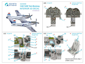 Quinta Studio QD48496 F-82E Twin Mustang 3D-Printed coloured Interior on decal paper (Modelsvit) 1/48 – immagine 2