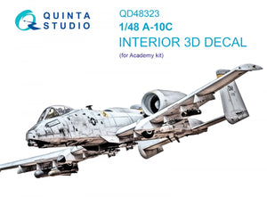 Quinta Studio QD48323 A-10C 3D-Printed &amp;amp; coloured Interior on decal paper (Academy) 1/48