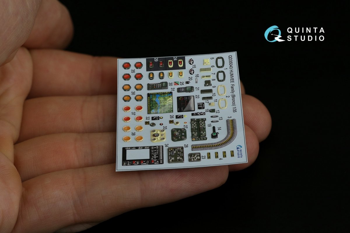 Quinta Studio QD35043 HUMVEE Family 3D-Printed &amp;amp; coloured Interior on decal paper ( Bronco ) 1/35 – Bild 9