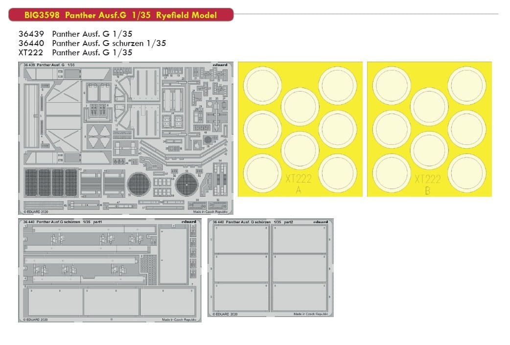 Eduard BIG3598 Panther Ausf. G 1/35 for RYEFIELD MODEL – imagen 2