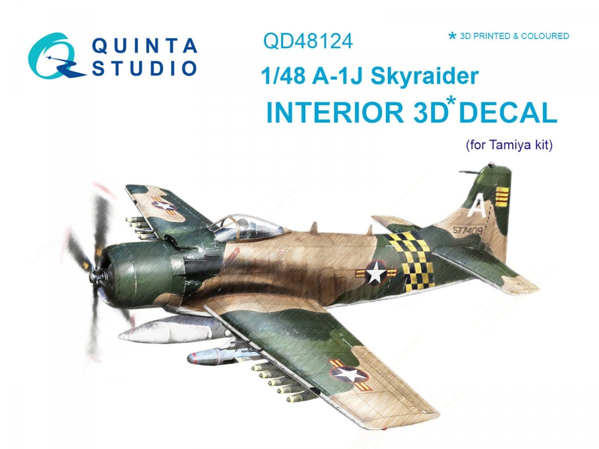 Quinta Studio QD48124 A-1J 3D-Printed & coloured Interior on decal paper (for Tamiya kit) 1/48