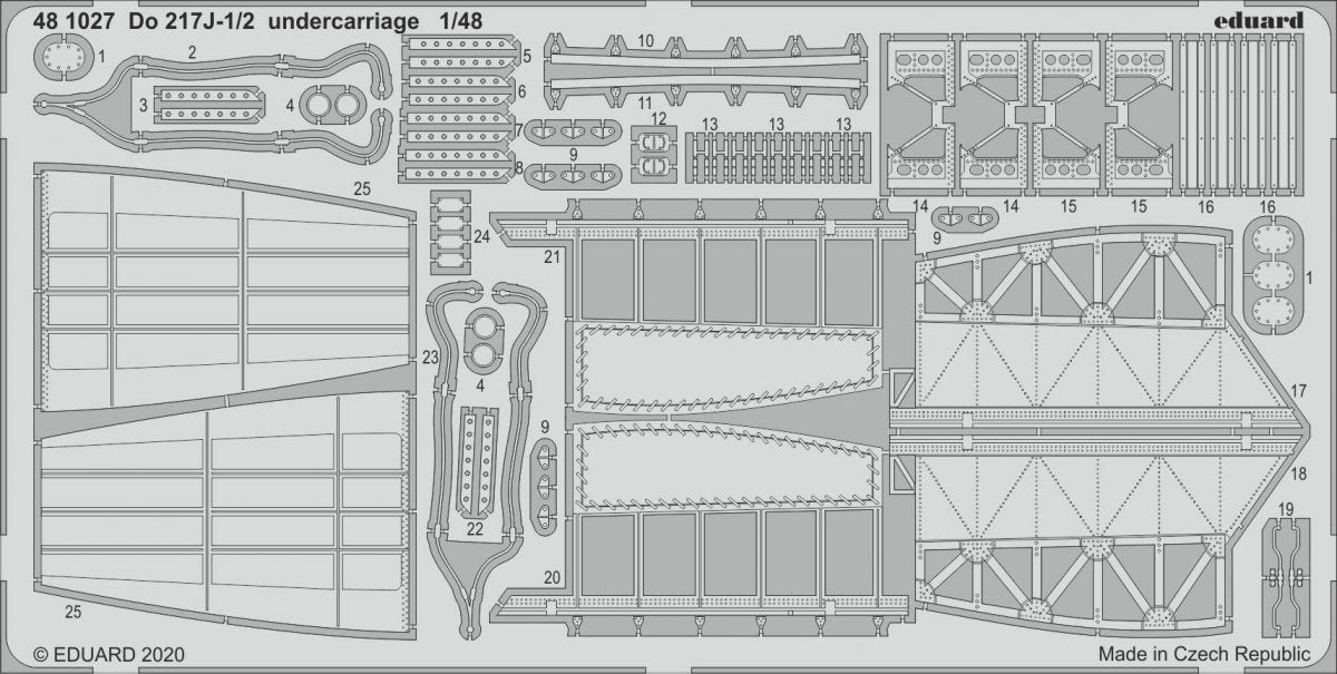 Train d'atterrissage Eduard 481027 Do 217J-1/2 1/48 ICM 