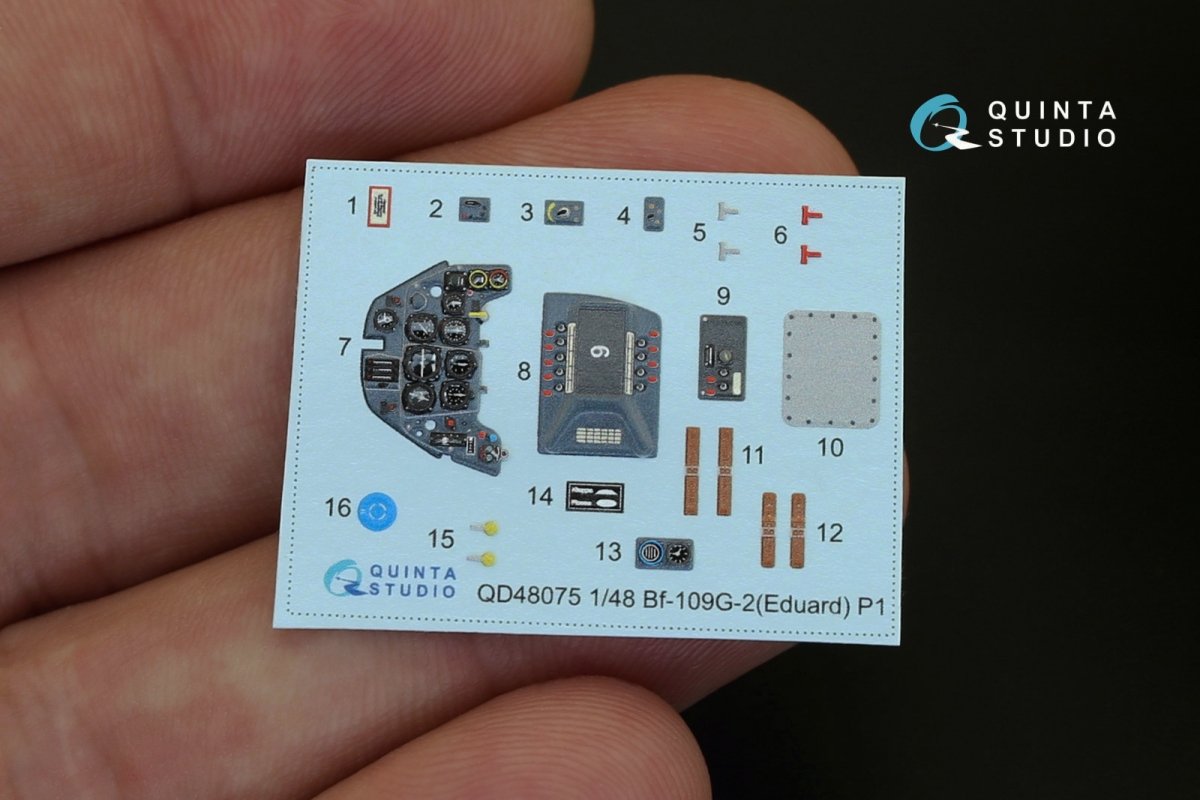 Quinta Studio QD48075 Bf-109G-2 3D-Printed &amp;amp; colored Interior on decal paper (for Eduard kit) 1/48 – image 2