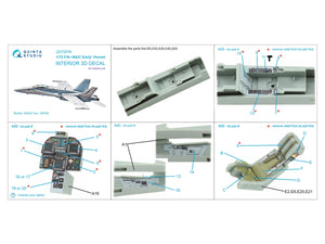 Quinta Studio QD72076 F/A-18A/C early 3D-Printed &amp;amp; coloured Interior on decal paper (Academy) 1/72 – zdjęcie 13