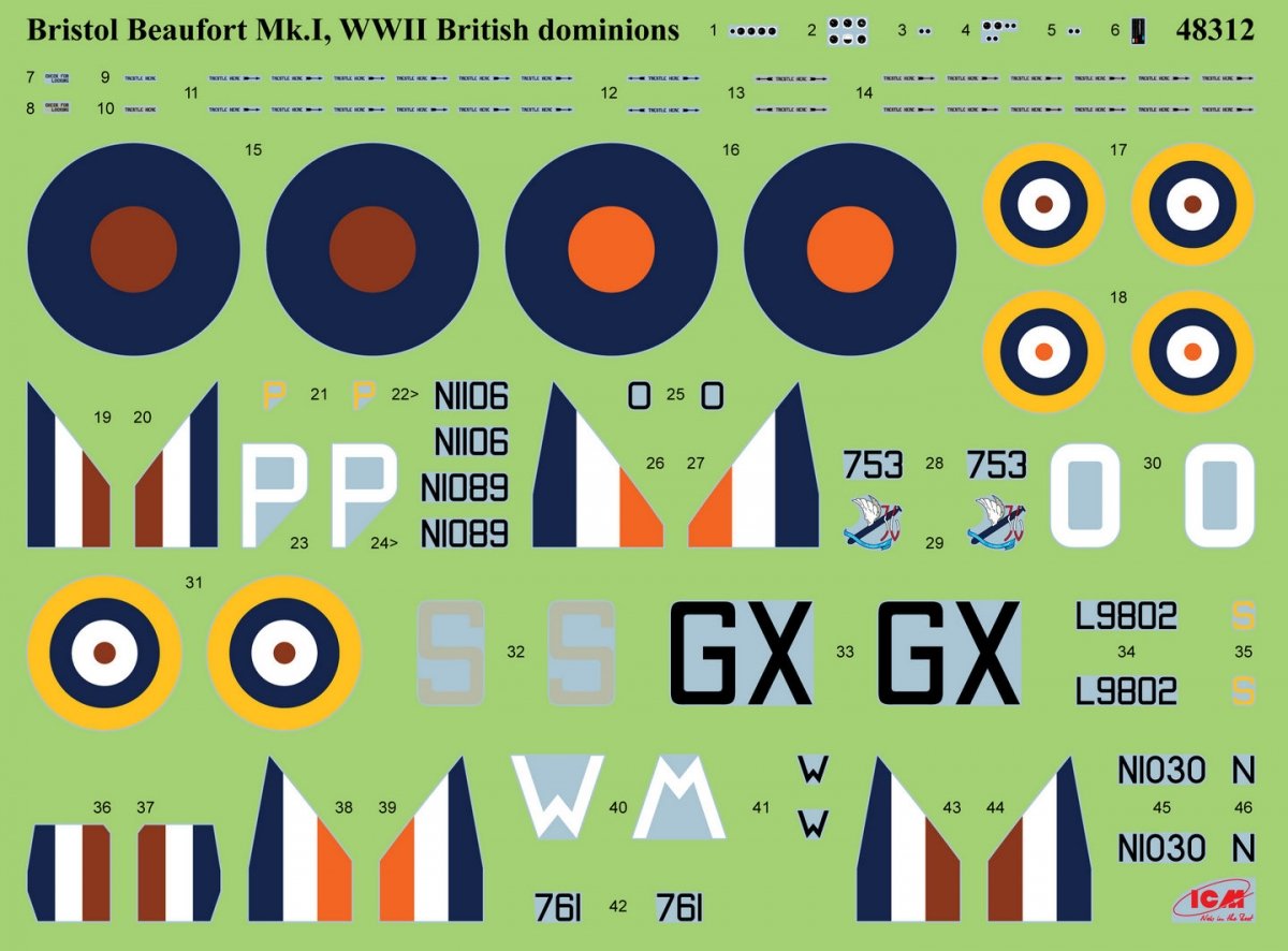 ICM 48312 Bristol Beaufort Mk.I WWII British dominions Air Force 1/48 – immagine 3