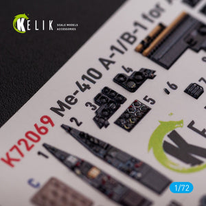 KELIK K72069 Messerschmitt Me410A-1 interior 3D decals for Airfix kit 1/72 – immagine 7