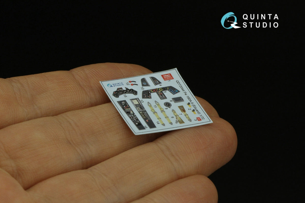 Quinta Studio QD72044 Fw 190A-5 3D-Printed &amp;amp; coloured Interior on decal paper (Eduard) 1/72 – zdjęcie 11
