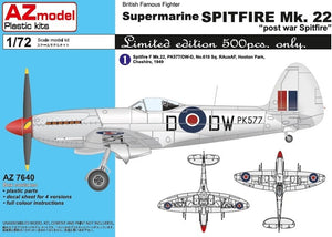 AZ Model AZ7640 British Famous Fighter Supermarine Spitfire Mk. 22 &amp;quot;post war Spitfire&amp;quot; Limited edition 500 pcs. only 1/72