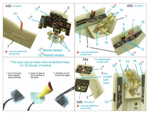 Quinta Studio QD72050 Me-262B-1a/U1 3D-Printed &amp;amp; coloured Interior on decal paper (Revell) 1/72 – immagine 2