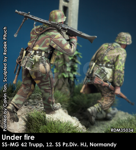 RADO Miniatures RDM35034 Sous le feu ennemi. Équipe W-SS MG 42, 12e SS-Pz.Div. HJ, Normandie 1944, échelle 1/35  – image 3