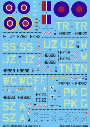 Techmod 32002 - North American P-51 Mustang III 1/32