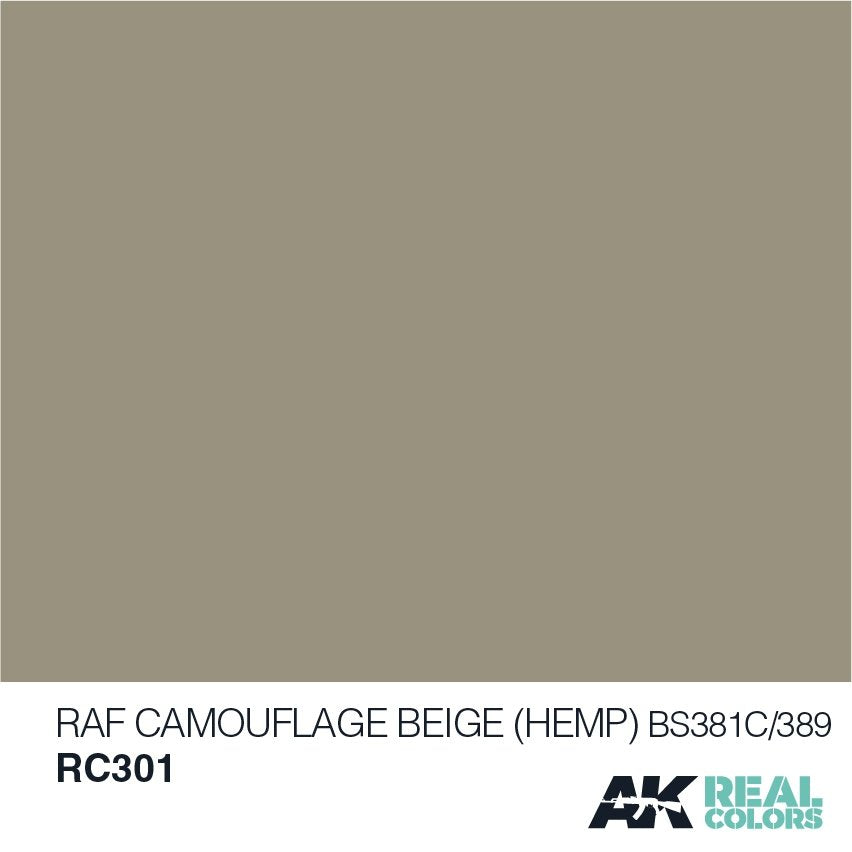 AK Interactive RC301 RAF CAMOUFLAGE BEIGE (HEMP) BS 381C/389 – 10ML – immagine 2