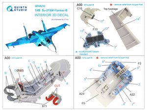 Quinta Studio QD48233 Su-27SM 3D-Printed &amp;amp; coloured Interior on decal paper (KittyHawk) 1/48 – Bild 2
