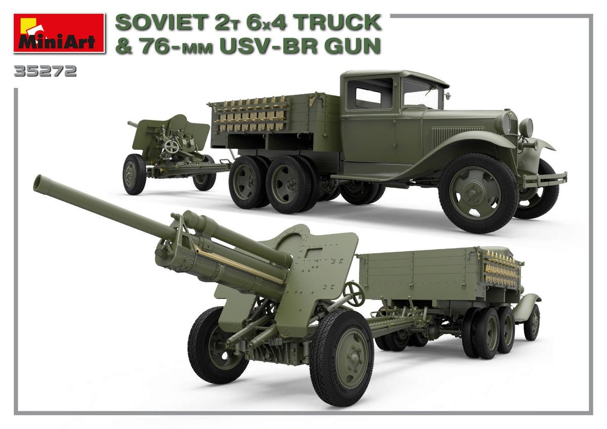 MiniArt 35272 SOVIET 2T 6X4 TRUCK &amp;amp; 76-mm USV-BR GUN 1/35 – Bild 4