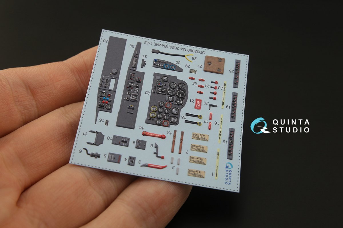 Quinta Studio QD32069 Me 262A 3D-Printed &amp;amp; coloured Interior on decal paper (Revell) 1/32 – zdjęcie 9