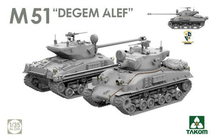 Takom 2207W SHERMAN² BOX M4A1(76W) VVSS Late Production+M51 "DEGEM ALEF"+US ARMY 1/4TON UTILITY TRUCK &amp; MP FIGURE 1/35