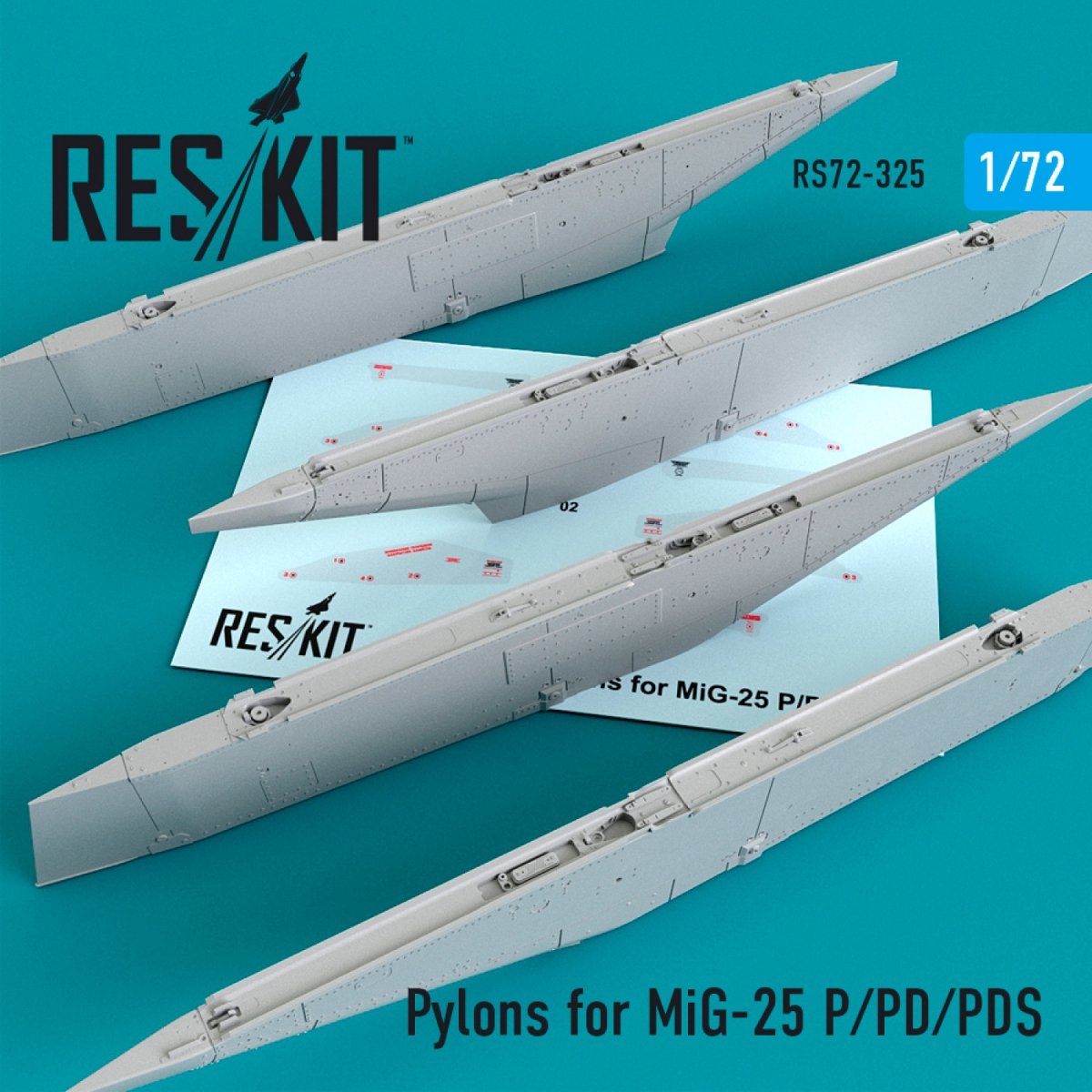 RESKIT RS72-0325 PYLONS FOR MIG-25 (P/PD/PDS) 1/72