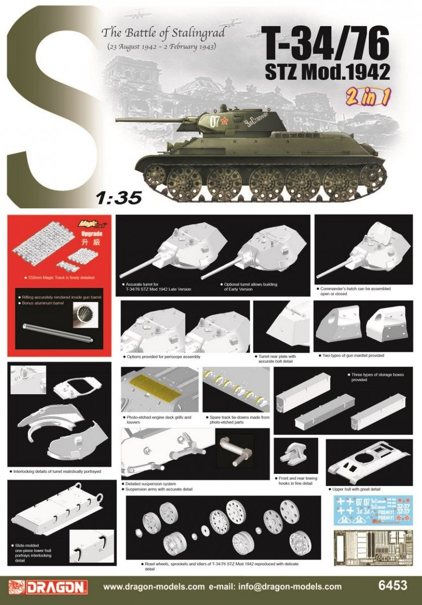 Dragon 6453 T-34/76 STZ Mod.1942 1/35 – imagen 2