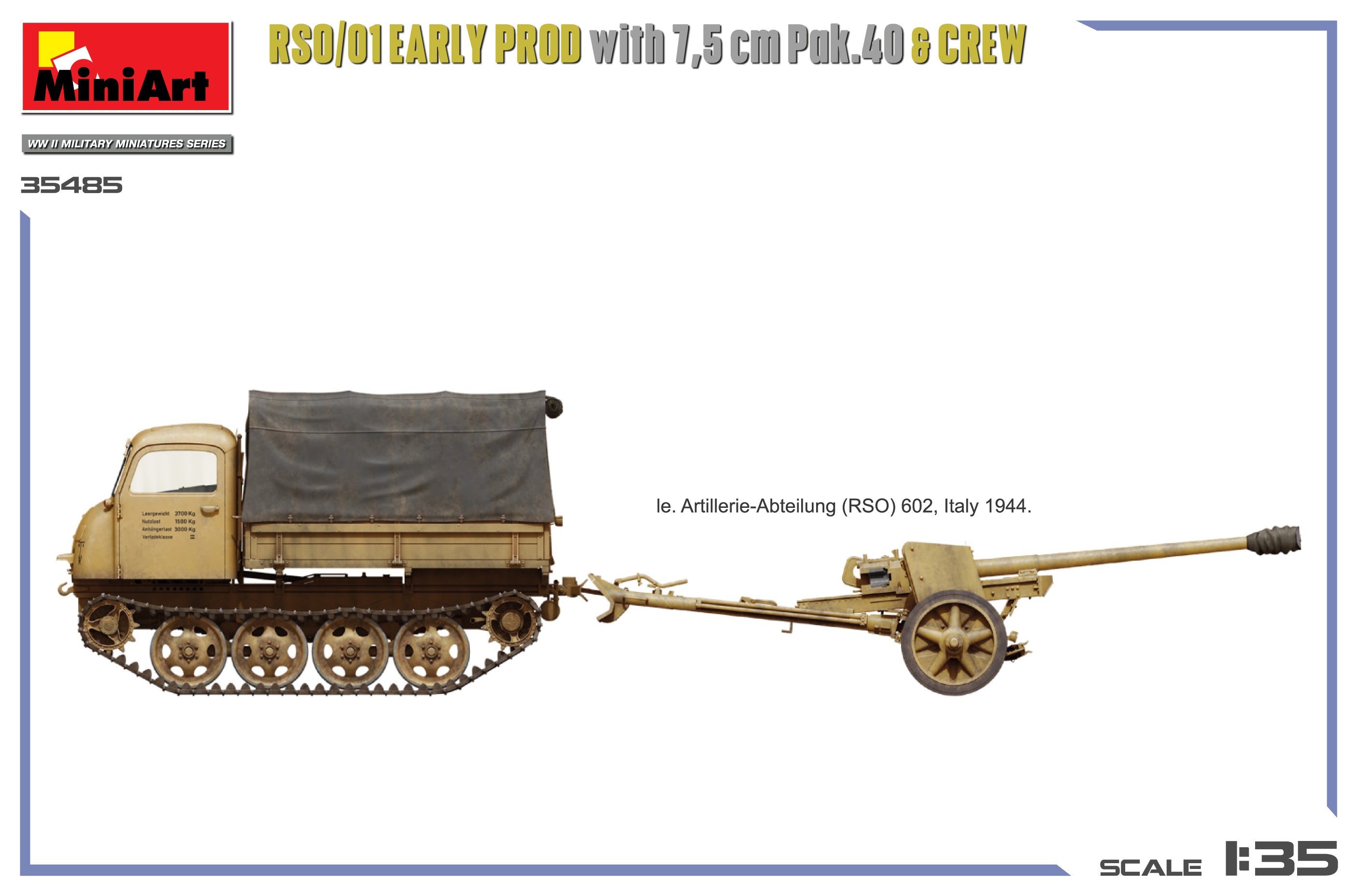 MiniArt 35485 RSO/01 Early Prod. with 7,5 cm Pak.40 &amp;amp; Crew 1/35 – immagine 4