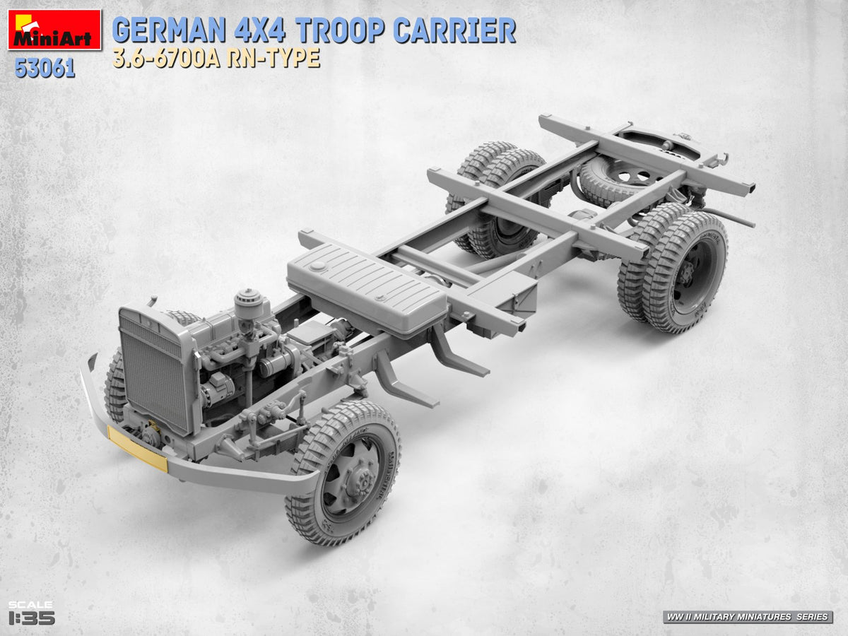 MiniArt 53061 GERMAN 4X4 TROOP CARRIER 3.6-6700A RN-TYPE 1/35 – immagine 8